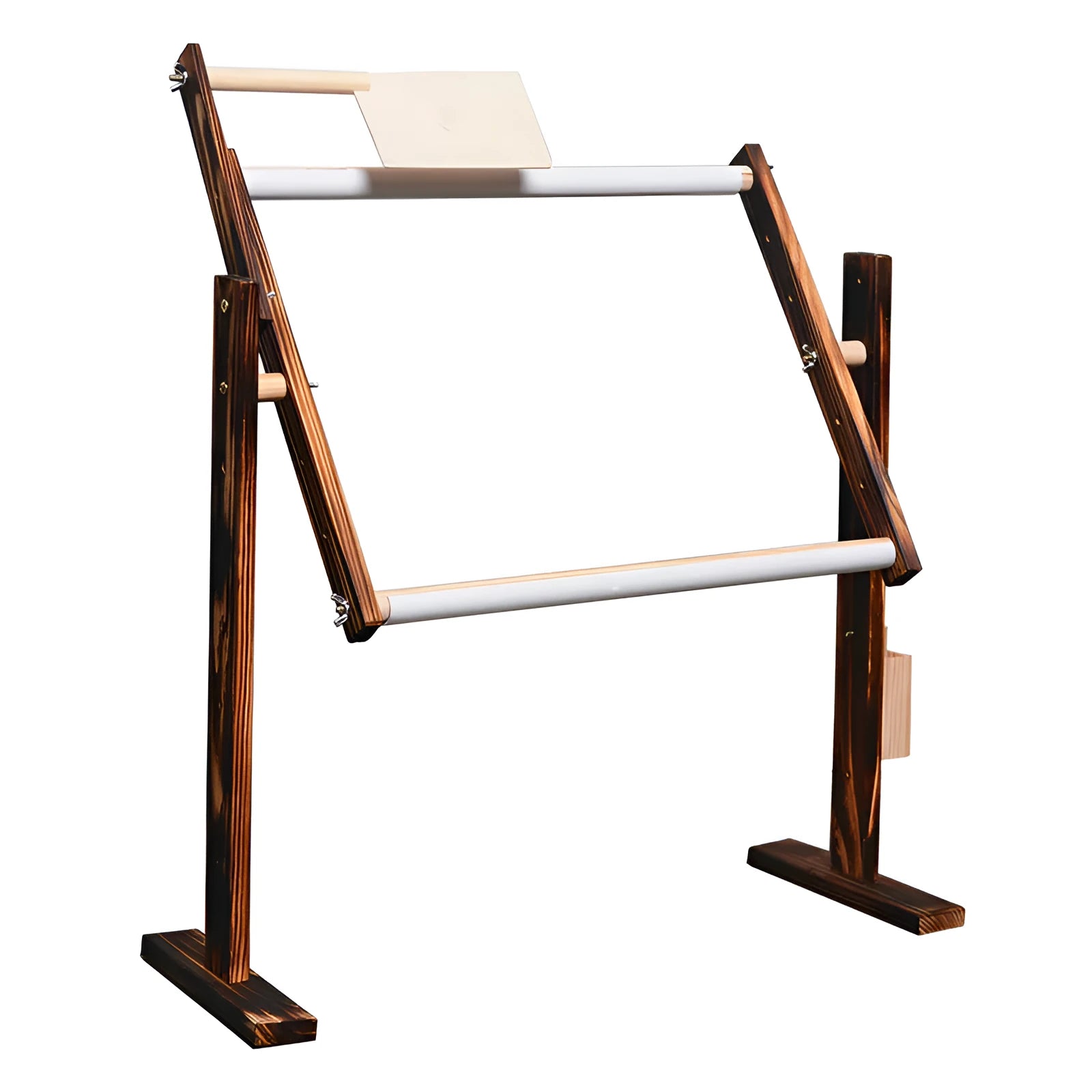 Solid wood vertical desktop cross stitch frame with adjustable height mechanism