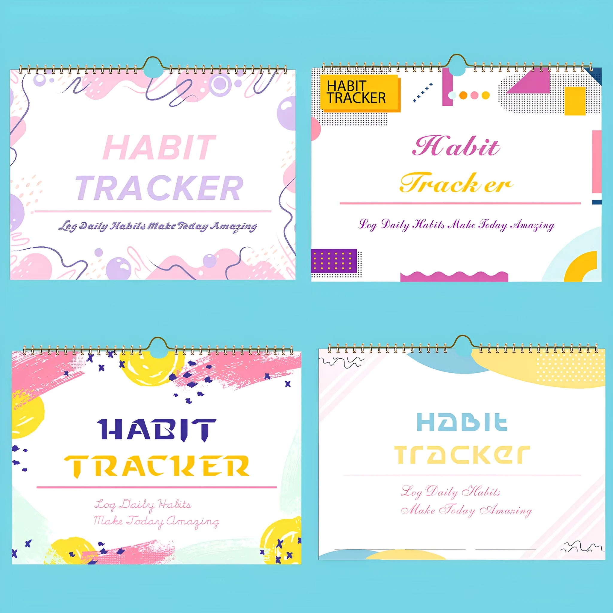 English habit tracking device showing 21cm by 28cm size with 12 internal pages for self-discipline planning