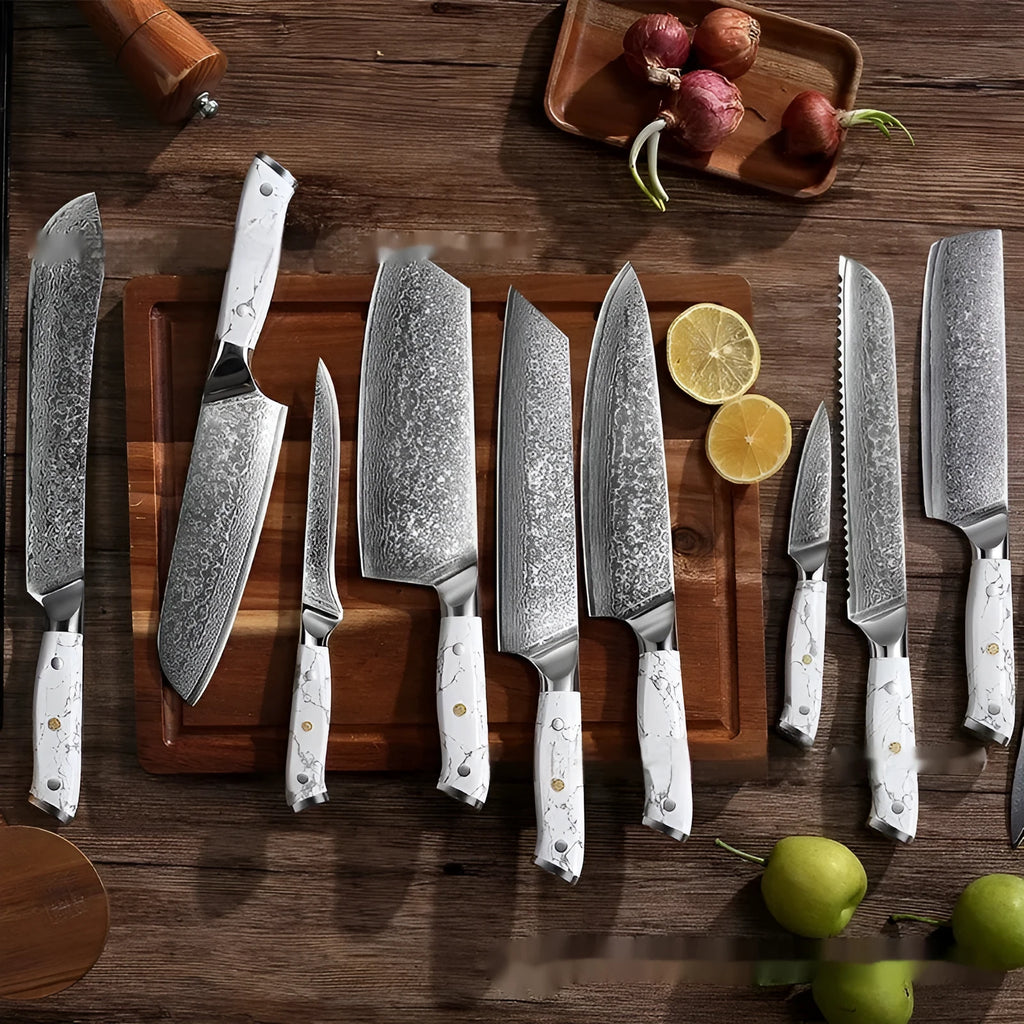Damascus Special Combined Chef's Knife with 21cm VG10 blade and 32cm overall length