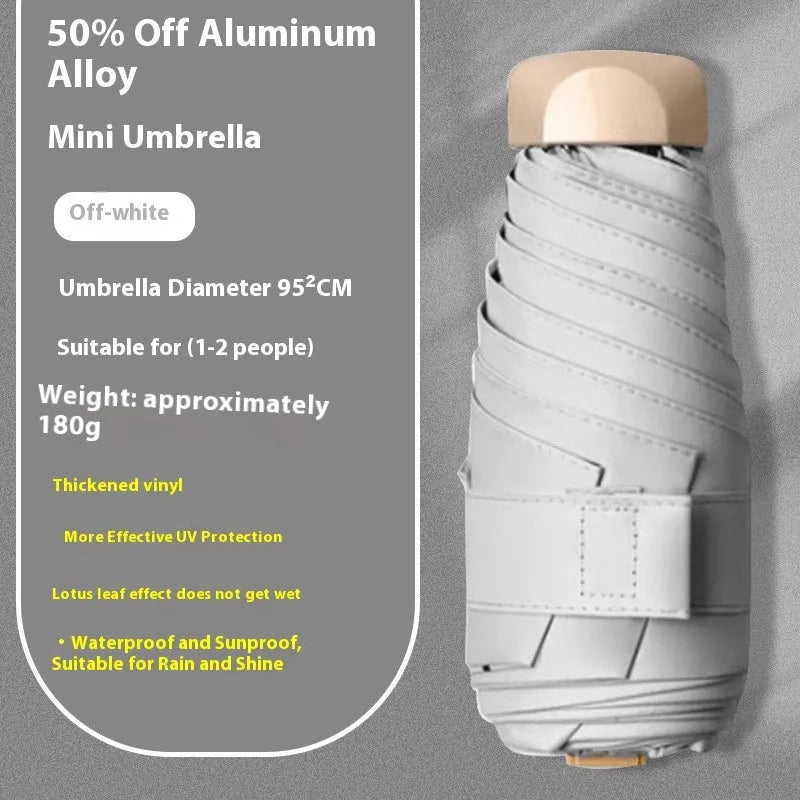 Gradient vinyl five-fold umbrella with alloy bones in multiple colour options