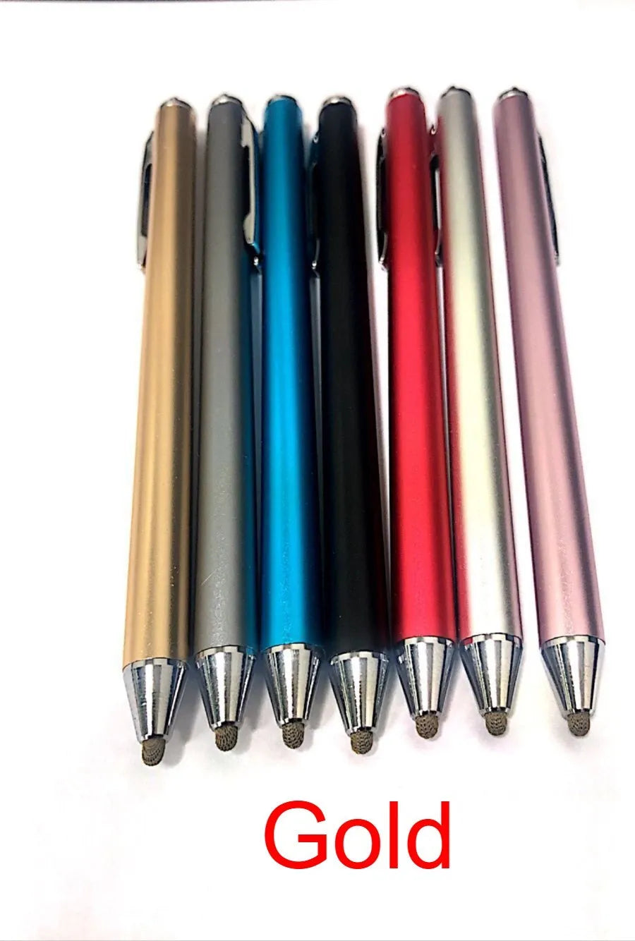 Fine-tipped metal stylus for smartphone and tablet touchscreens in multiple colours