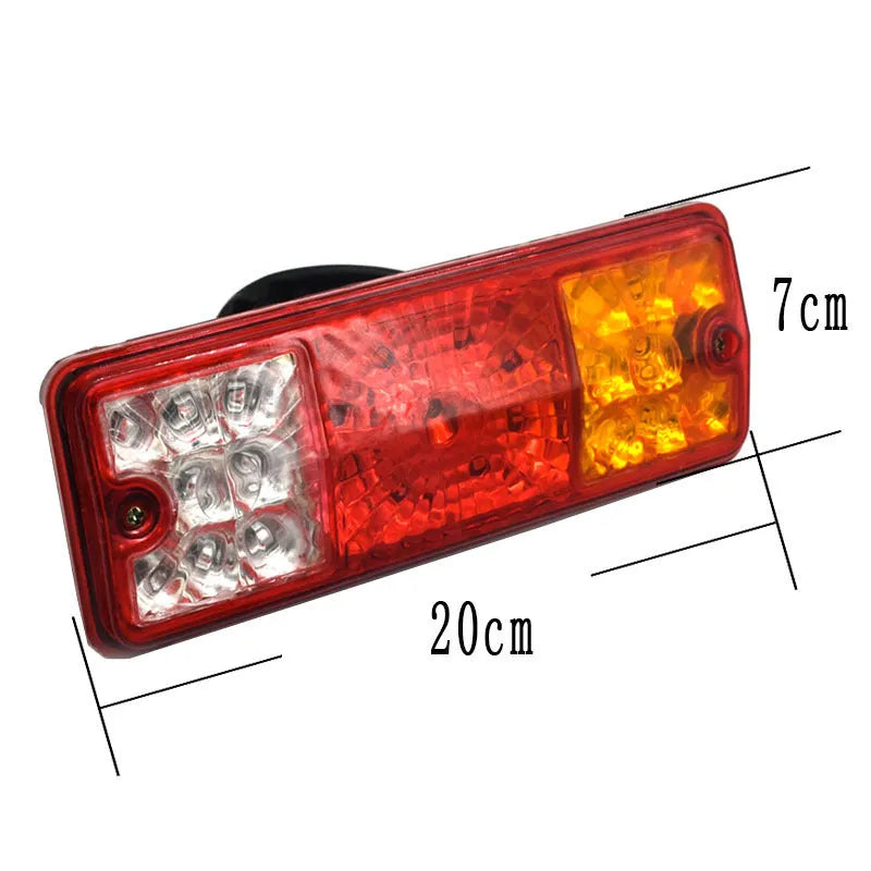 Black integrated shell semi-closed taillight for electric tricycles, 200mm by 70mm in size.