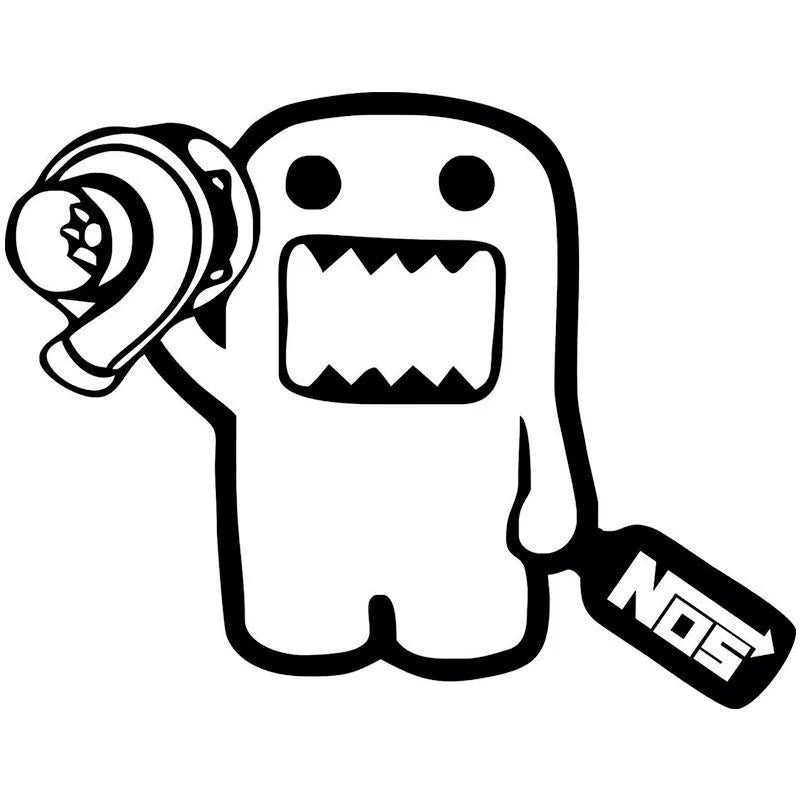 Creative cartoon automobile sticker measuring 15x12cm in PVC material
