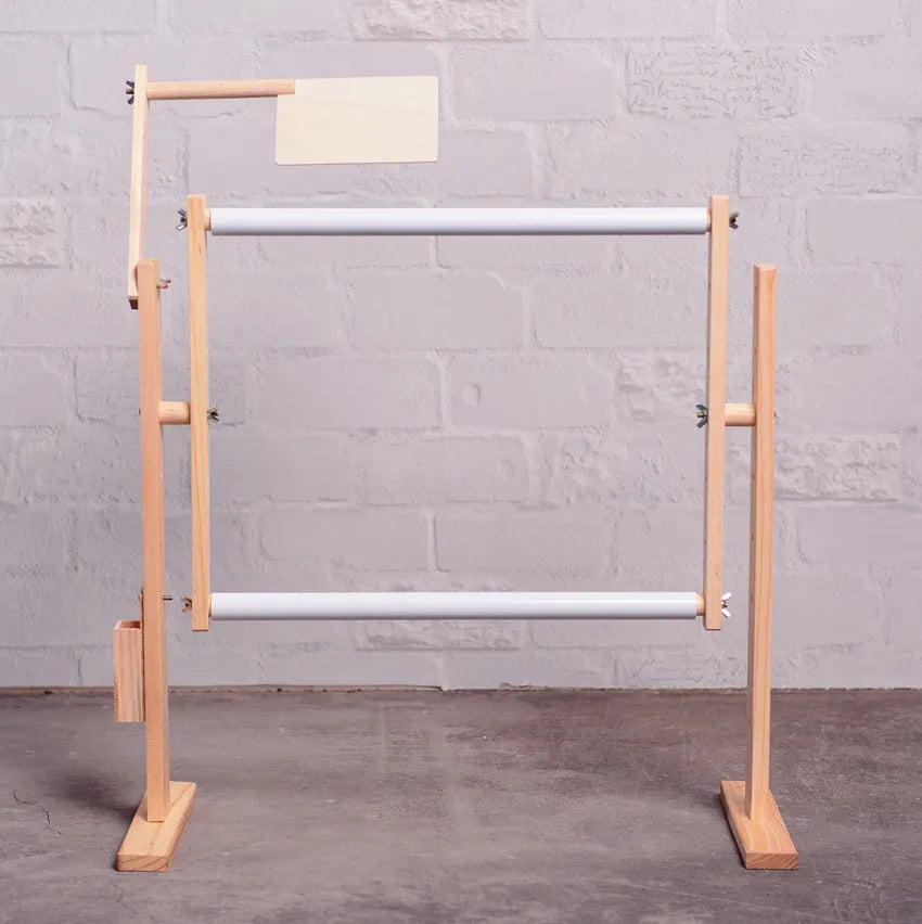 Solid wood vertical desktop cross stitch frame with adjustable height mechanism