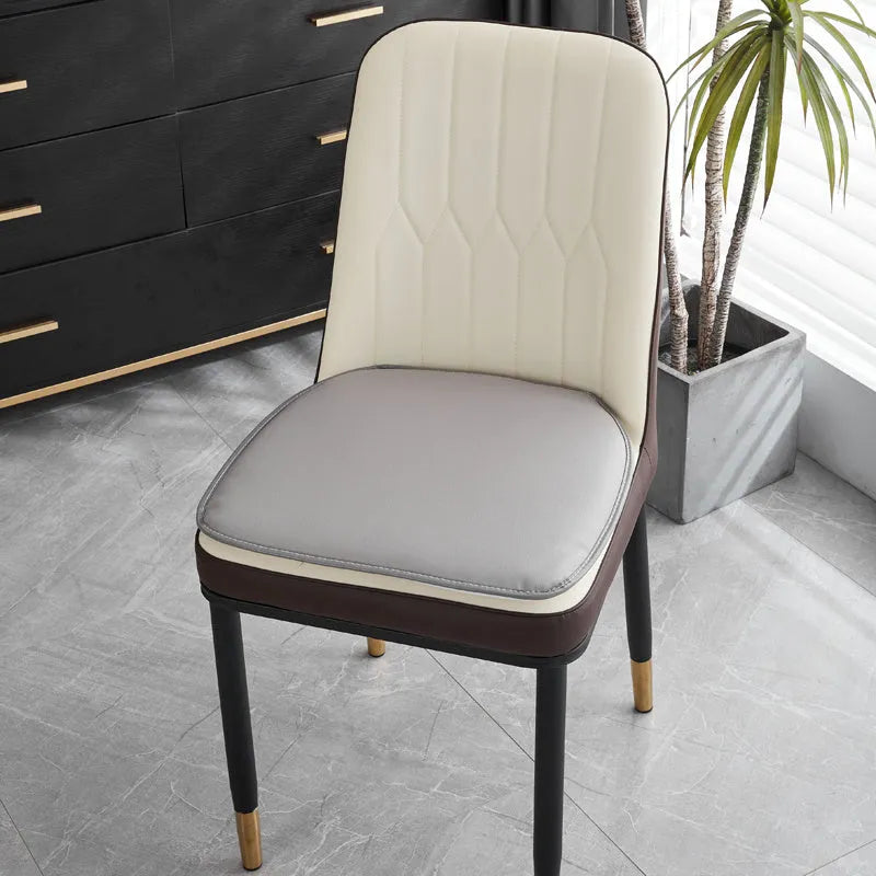 Leather horseshoe-shaped seat cushion in solid colour with 2.5cm thickness