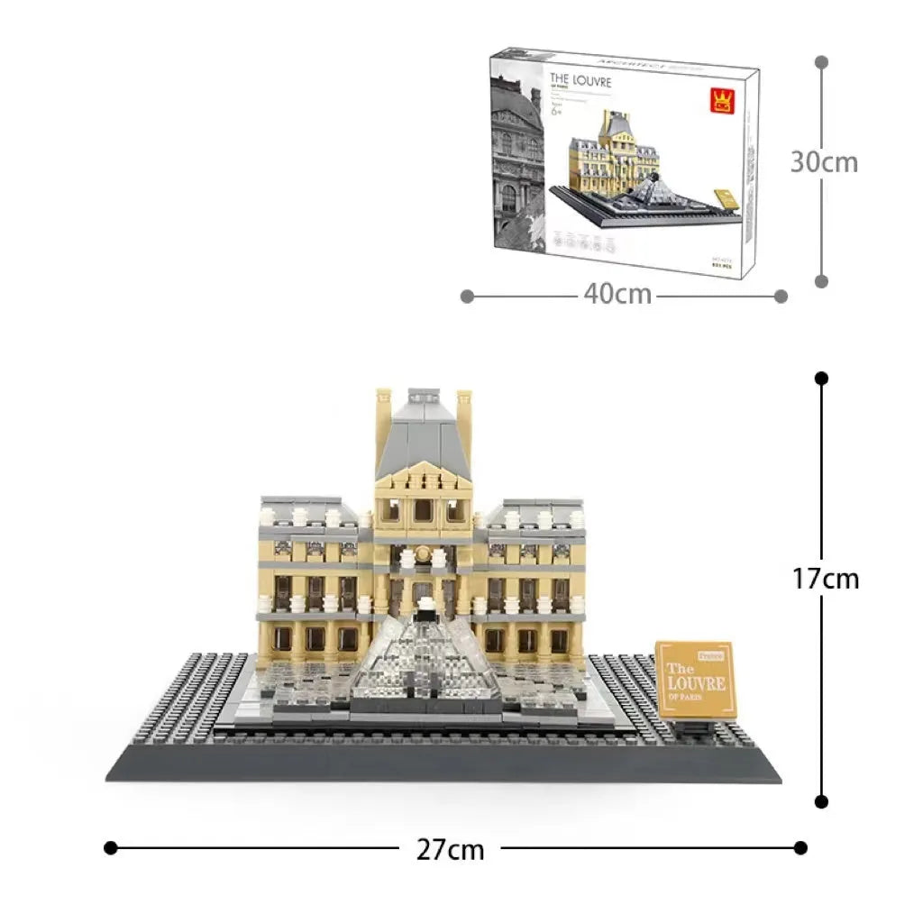 Wange plastic building block set with over 800 pieces for constructing landmark models including Big Ben and the Statue of Liberty.