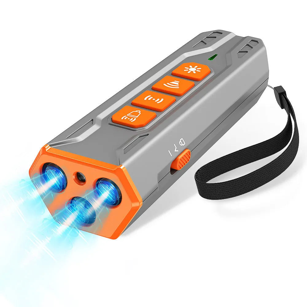 Creative Home Lighting three head ultrasonic dog trainer in grey orange colour with adjustable controls