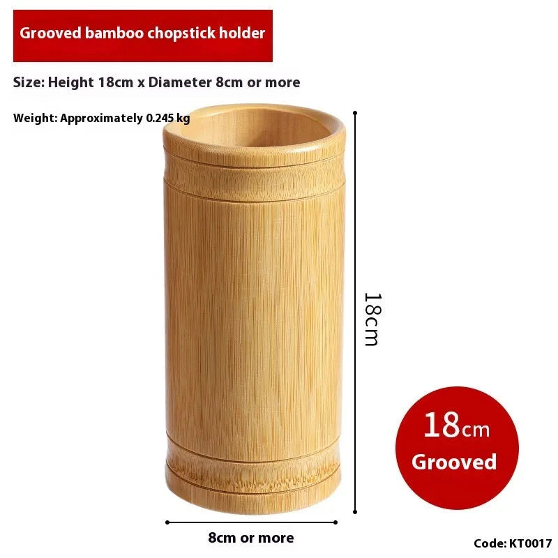 Bamboo chopsticks holder with multiple style options including bevel and groove designs