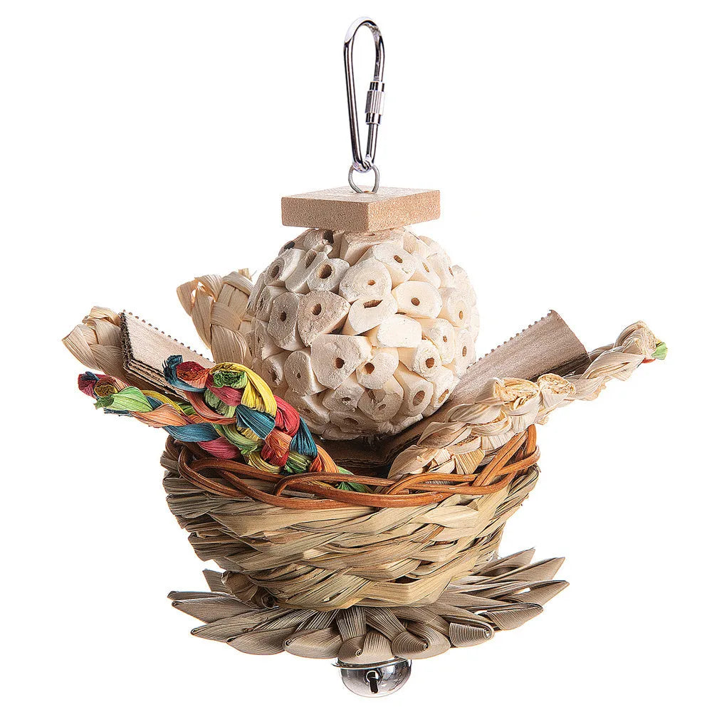 Parrot gnawing toy for beak maintenance in three different type specifications