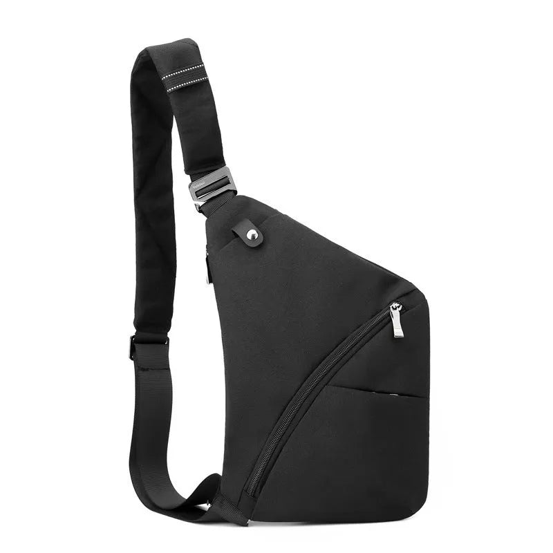 Men's Oxford cloth crossbody chest bag in urban simplicity style with letter pattern elements
