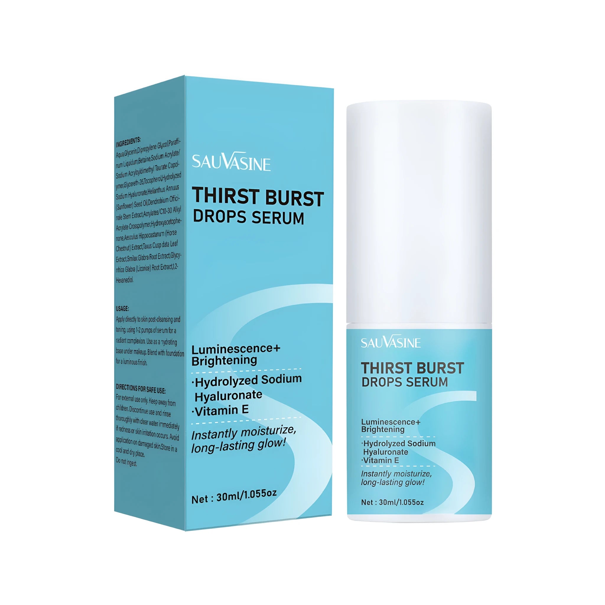 OptiVision SWX250 Thirst Relieving Eye Drops 30ml bottle with white label and blue details.