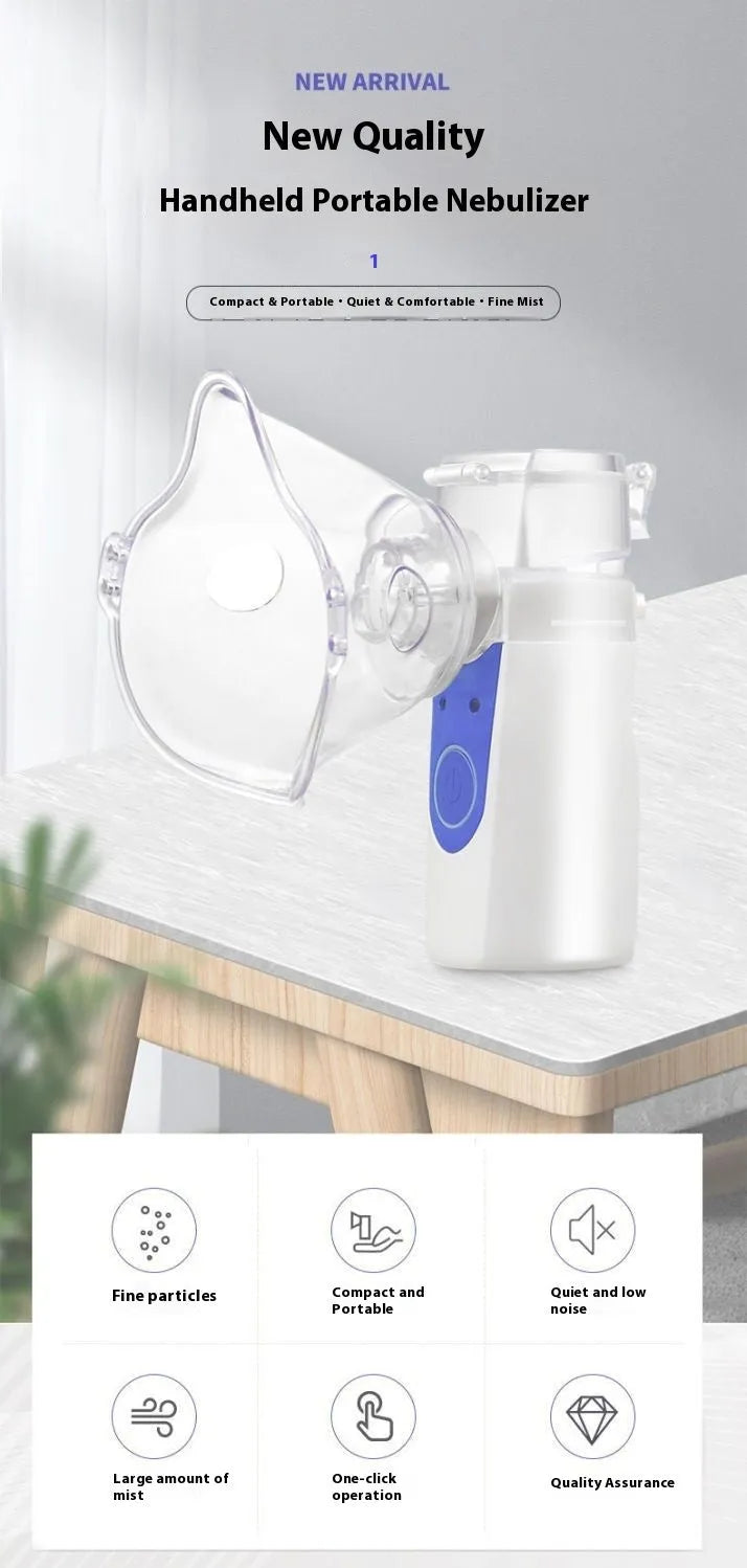 USB handheld nebuliser spray machine with columnar design for household drug atomisation