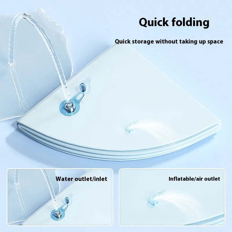 PVC inflatable pet water cooling mattress showing underwater world design for dogs