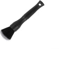 Black car detailing brush with super soft pig hair bristles and PP handle shown in two sizes.