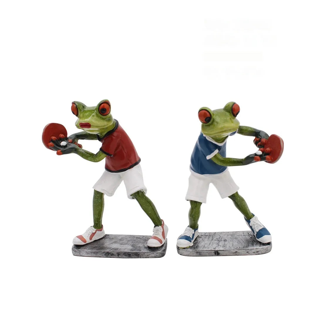 Pastoral style synthetic resin frog ornament for living room and study home decoration