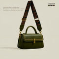 Women's square messenger bag in PU leather with mobile phone compartment and document section