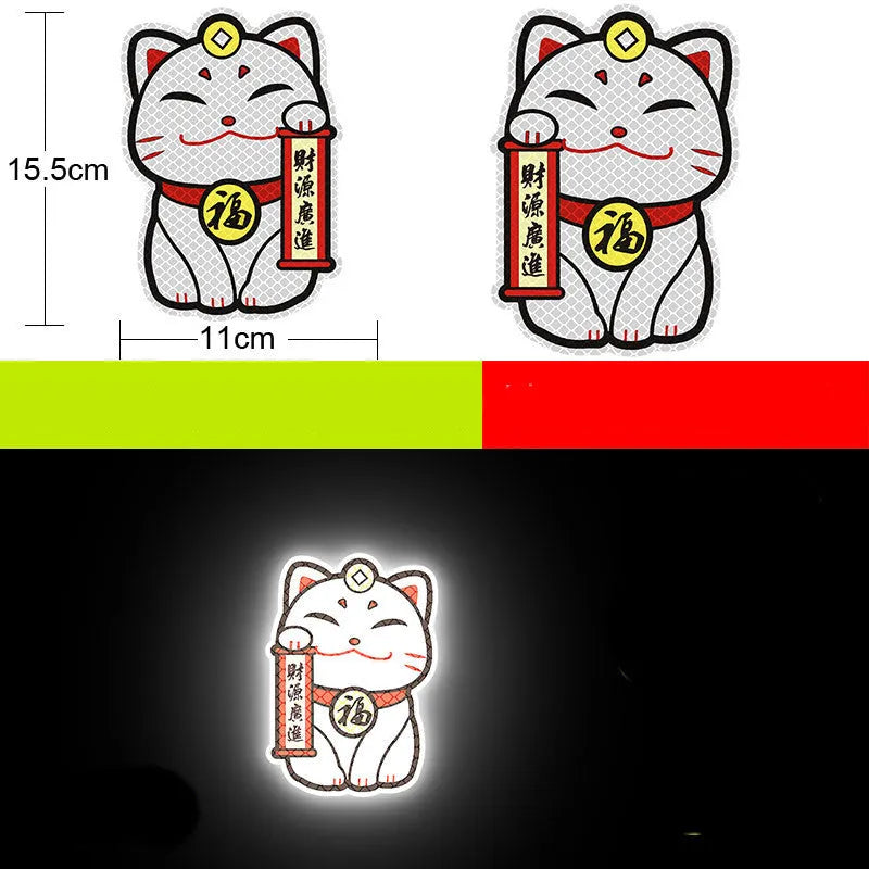 Pair of diamond-grade reflective warning stickers for vehicles measuring 9cm by 5cm