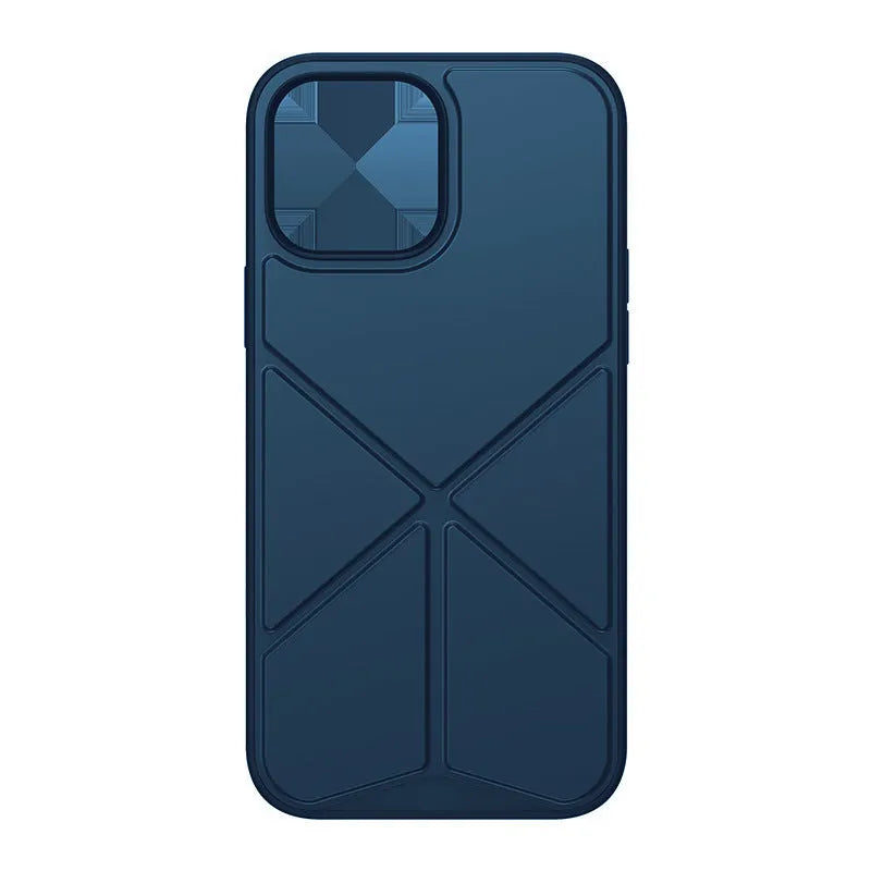 Black and blue clear TPU back cover cases for iPhone 13, iPhone 13 Pro, and iPhone 13 Pro Max phones.