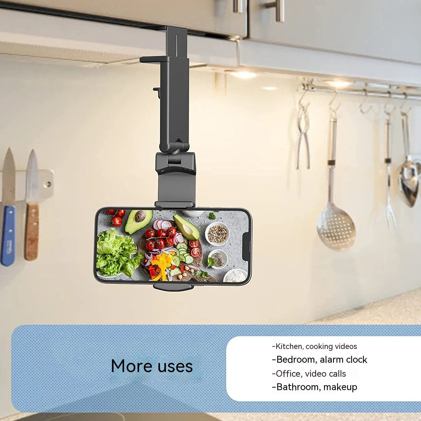 Foldable rotating phone holder in black, grey, or green colours for mobile phones