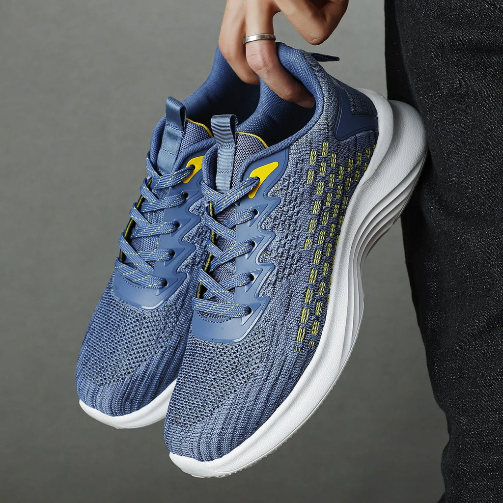 Women's lavender purple Flyknit running shoes with hollow elements and mesh lining