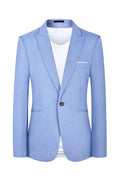 Men's light blue Western style casual suit jacket for summer wear