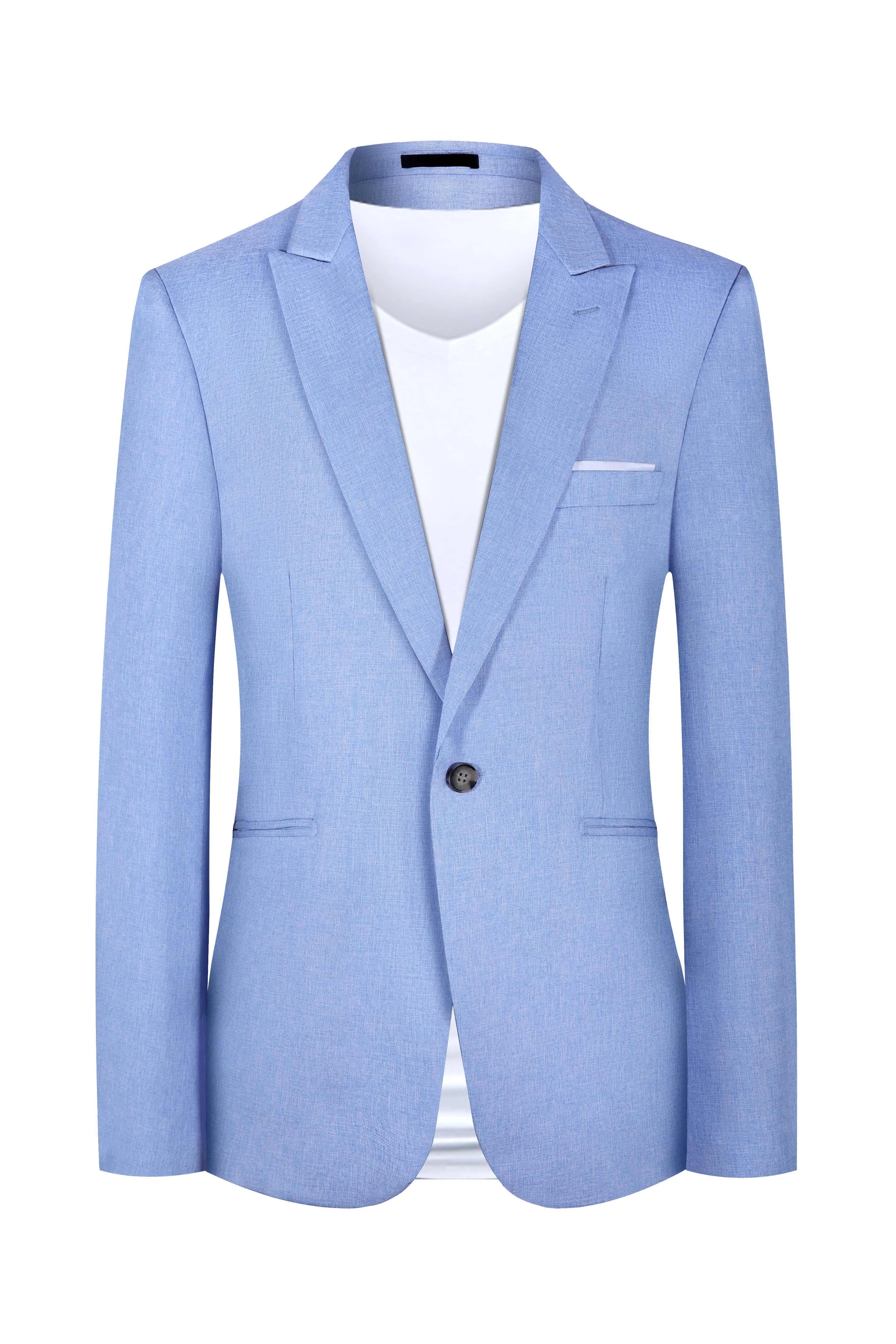 Men's light blue Western style casual suit jacket for summer wear