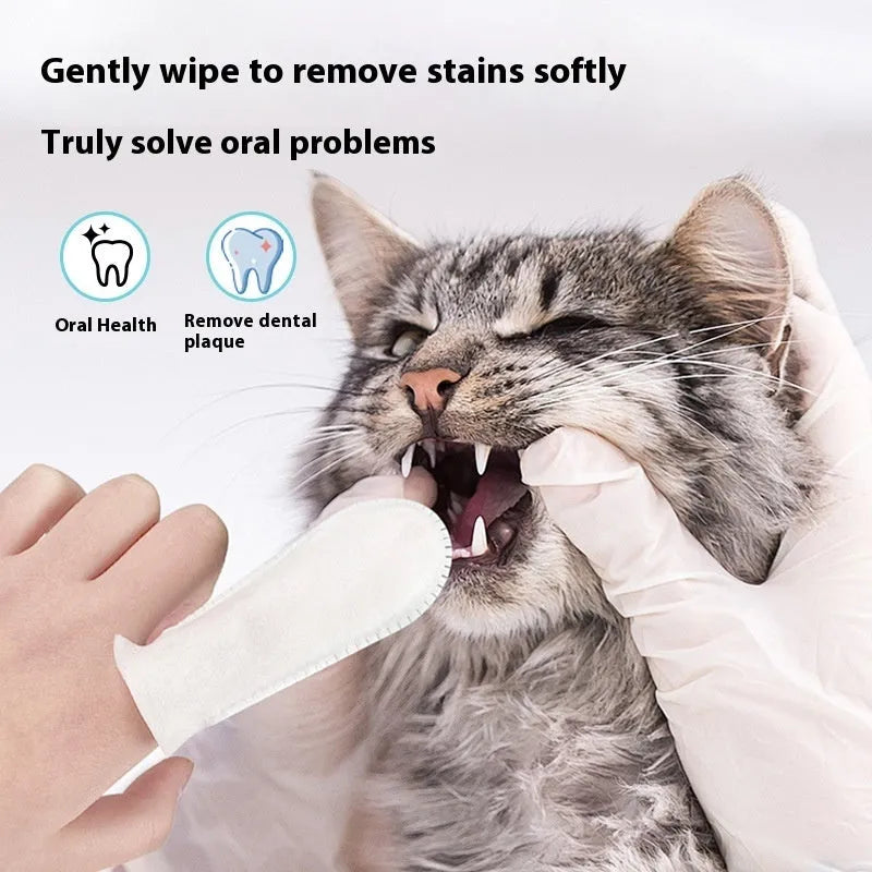50-piece non-woven pet dental finger stall set for cat and dog teeth cleaning