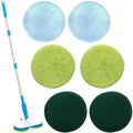 Wireless electric floor mop with USB charging port and multiple cleaning pads