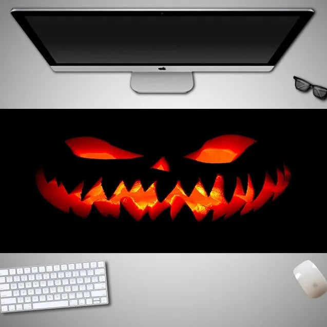 Halloween oversized computer mouse pad with non-slip rubber cloth backing in large dimensions