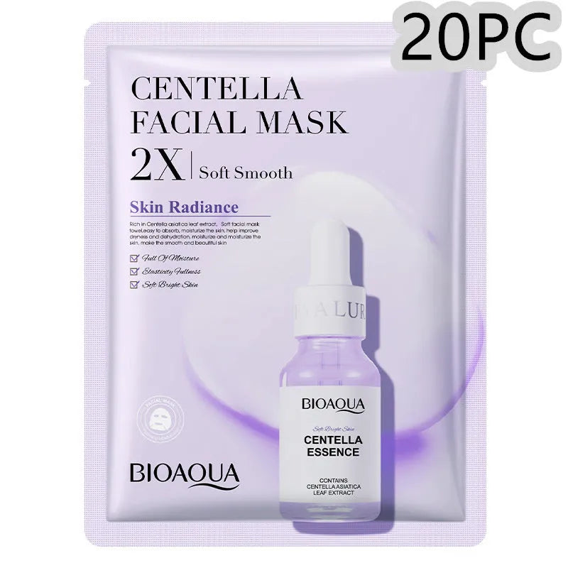 Single white collagen and hyaluronic acid facial sheet mask, 30g gel treatment.