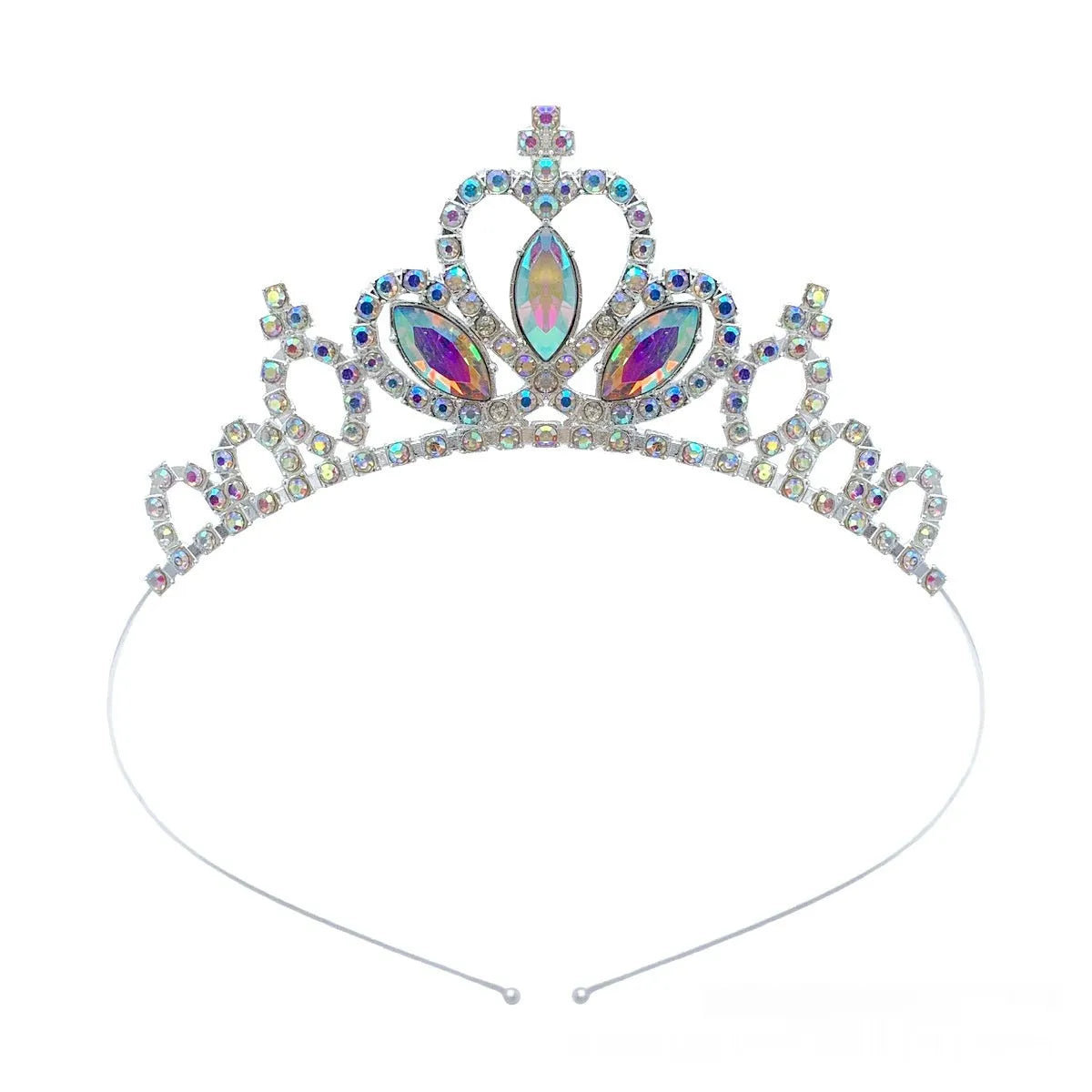Girl's metallic alloy princess crown headdress in gold finish.