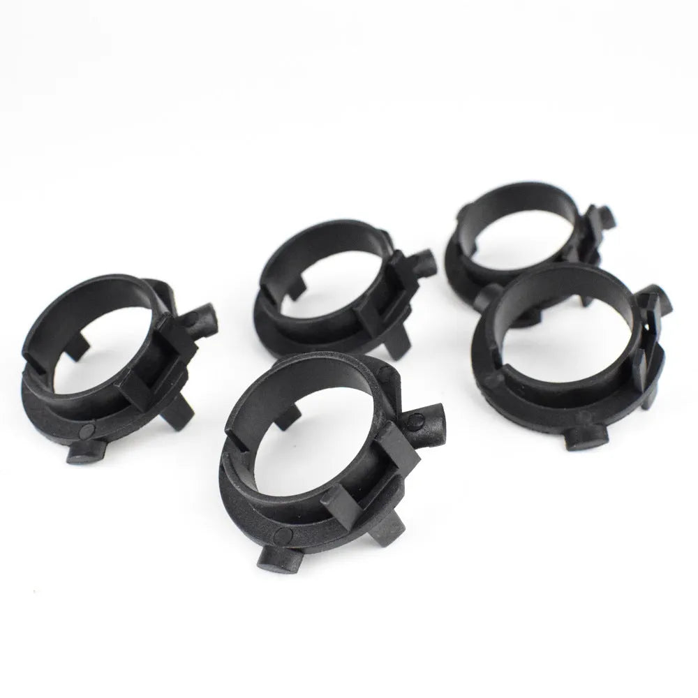 Black ABS plastic car headlight card holder showing dimensions, compatible with Nissan and Kia models.