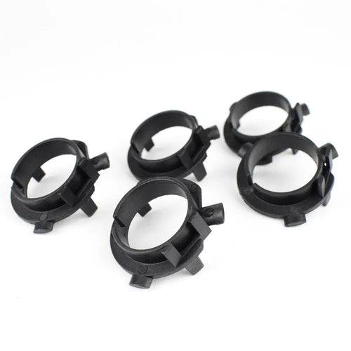 Black ABS plastic car headlight card holder showing dimensions, compatible with Nissan and Kia models.