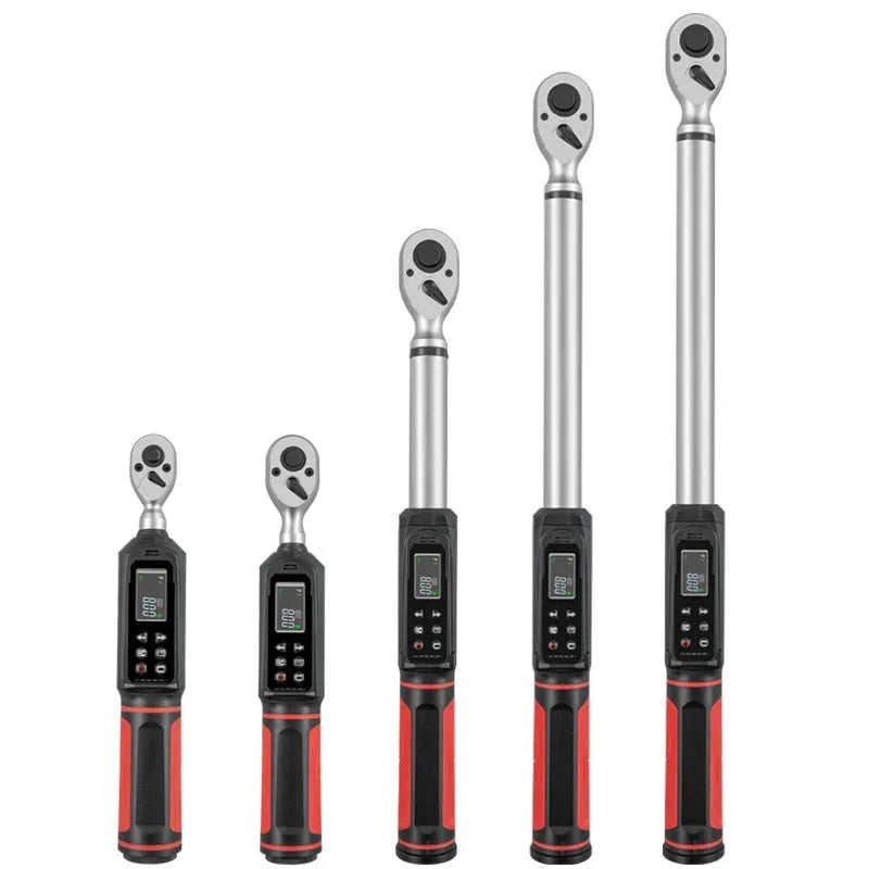 Digital display torque wrench with chrome-vanadium steel construction and electronic readout