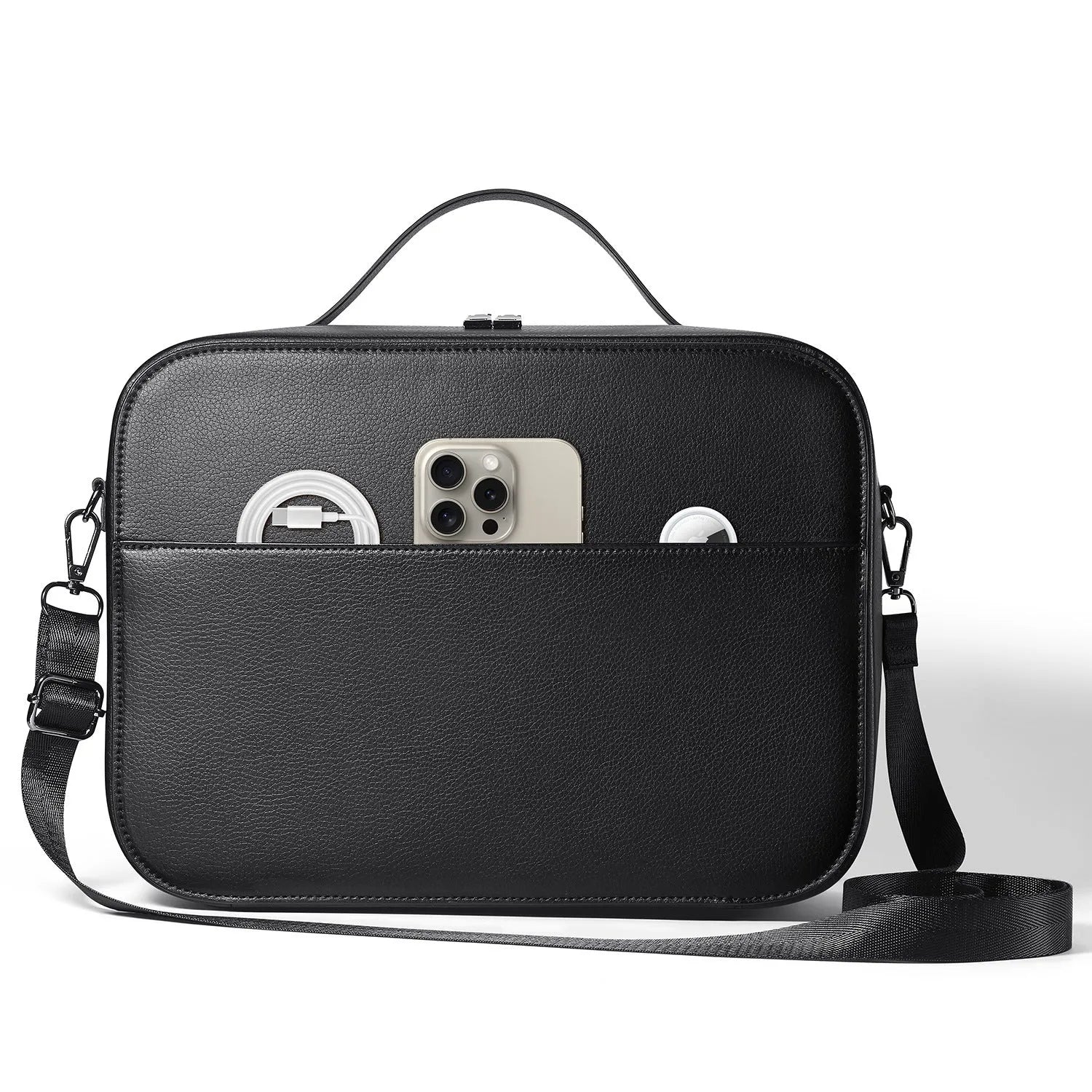 Black Superfiber MR glasses storage box for Apple Vision Pro headset protection.