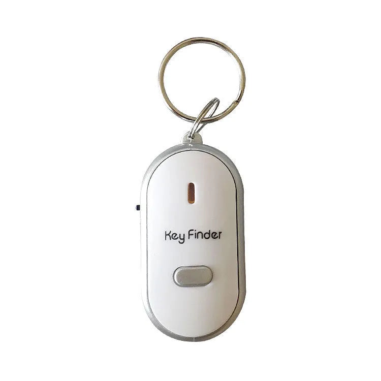 Oval-shaped voice control key finder anti-lost device in red, blue, white, black, and orange colours.