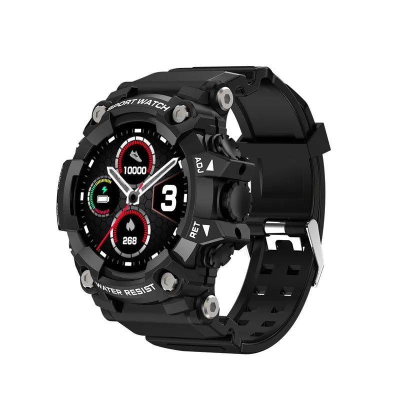 T6 tactical rugged smart watch bracelet in black or green on wrist