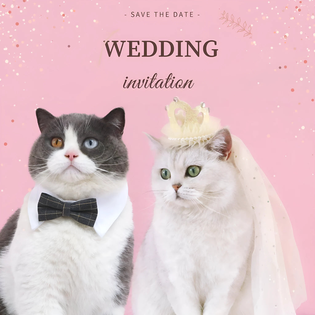 Adjustable princess crown headdress for cats in beige or pink veil options