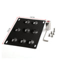 Black metal licence plate frame with trailer hook mount for car modification