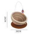 Large integrated cat scratching basin and nest with sisal rope scratching posts and flannel sleeping area