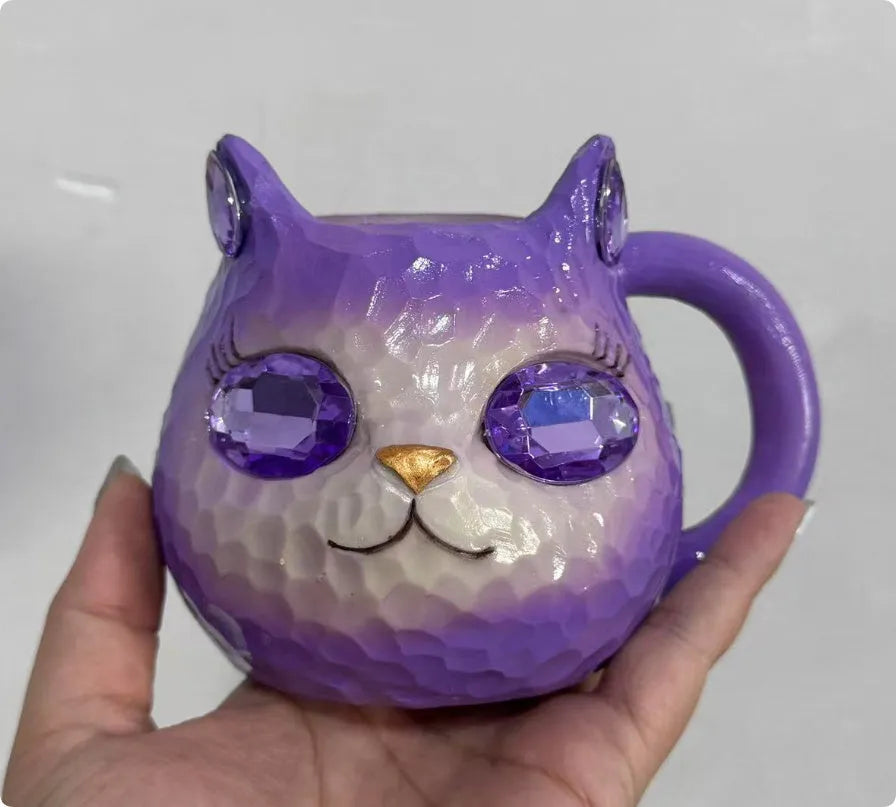 Resin crystal cat cup decorative craft in American style design