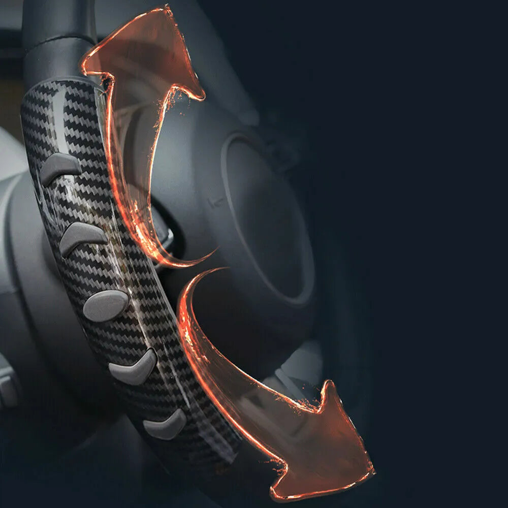 Carbon fibre black anti-slip steering wheel sleeve for 38cm diameter wheels