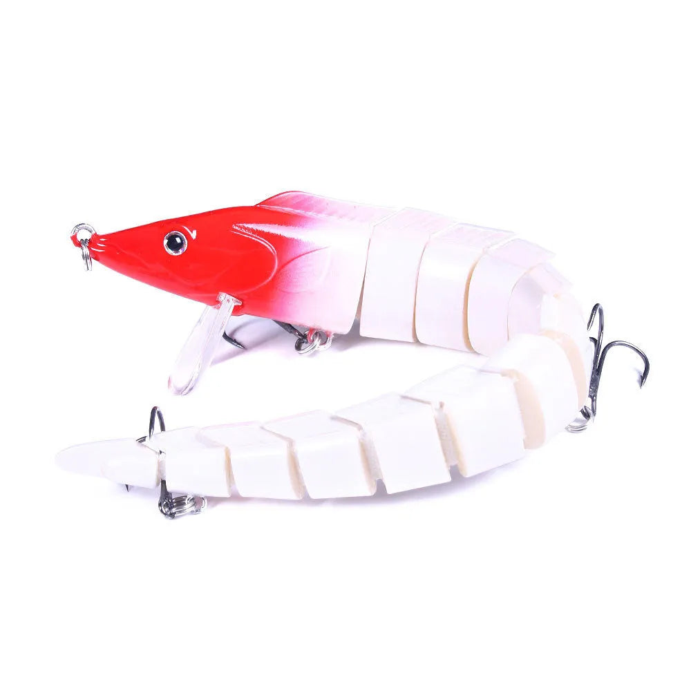 Soft plastic multi-section loach fishing lure measuring 23cm, shown in a high-visibility colour pattern.