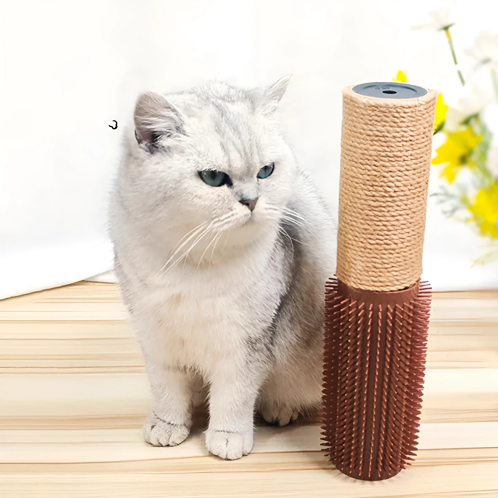 Sisal cat scratching post 30cm high with brown or grey colour options