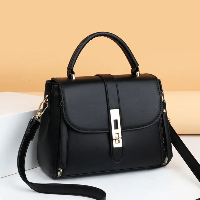 Women's soft PU leather shoulder bag in square vertical design with single shoulder strap