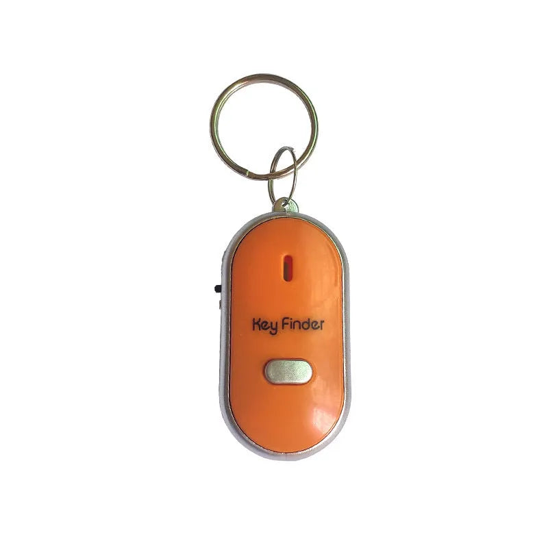 Oval-shaped voice control key finder anti-lost device in red, blue, white, black, and orange colours.