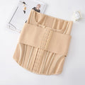 Nylon belly band for waist training in black or apricot colour with belt tie closure