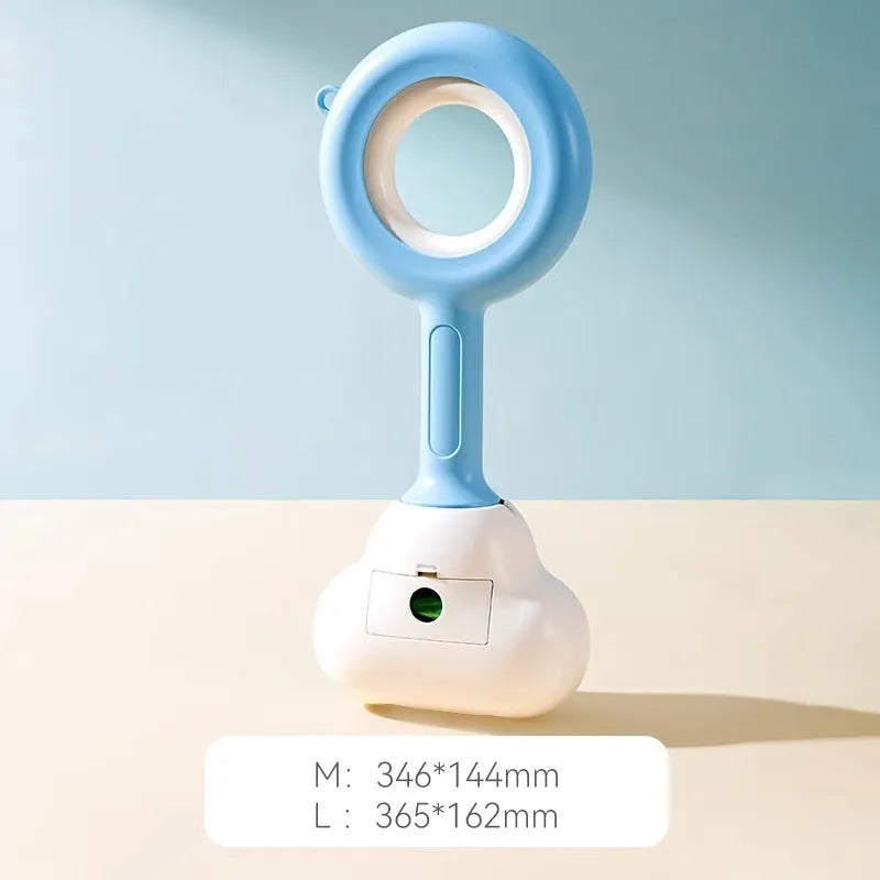 Cloud-shaped dog pooper scooper in white blue colour with comfortable grip handle