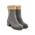 Men's waterproof snow boots with lace-up front and fleece lining in black, grey, green or orange colours