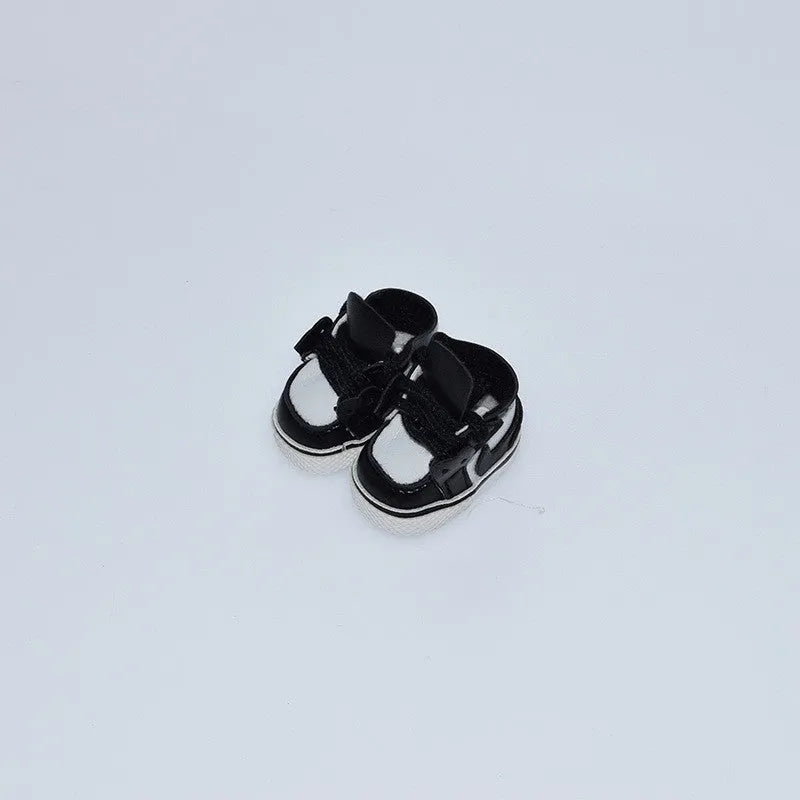 17cm doll replacement shoes in PU polyurethane material showing 3.5cm to 3.8cm height options including boots, leather shoes, and high heels